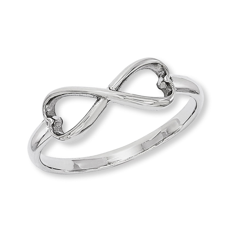 Heart-Shaped Infinity Ring in Sterling Silver