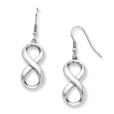 Linear Infinity Drop Earrings in Stainless Steel