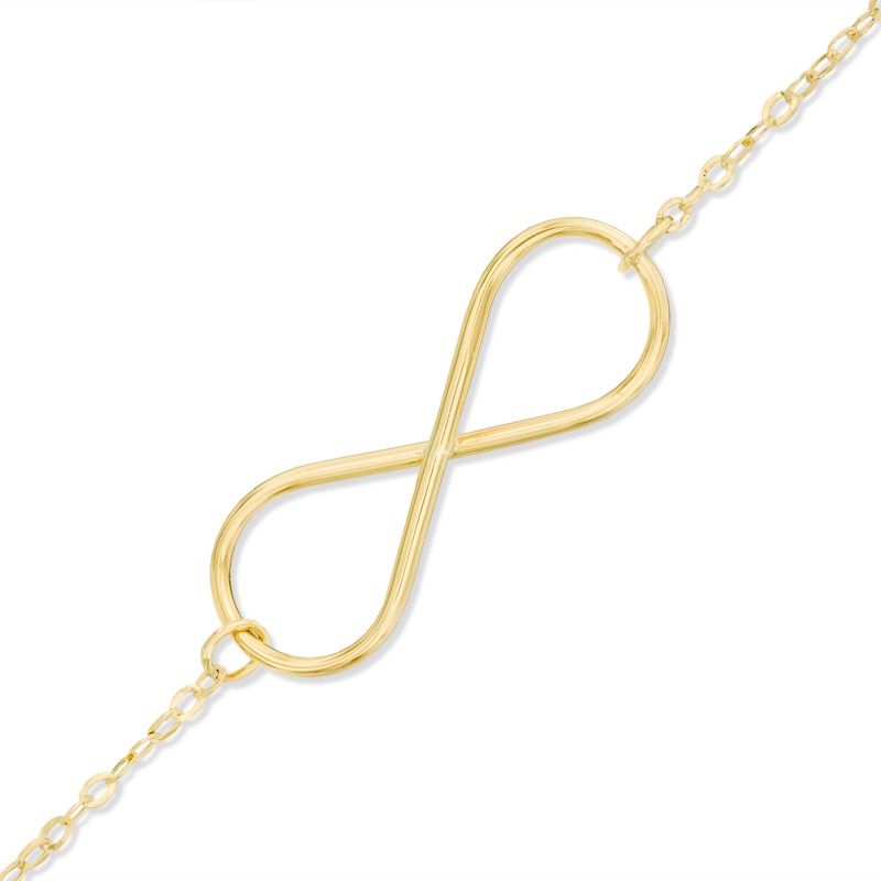 Sideways Infinity Bracelet in 10K Gold - 7.25"|Peoples Jewellers