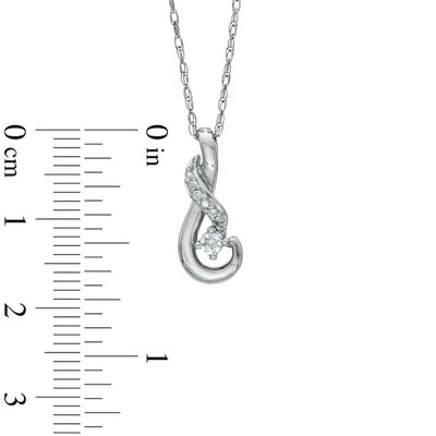 0.10 CT. T.W. Certified Canadian Diamond Swirl Pendant in 14K White Gold (I/I1)