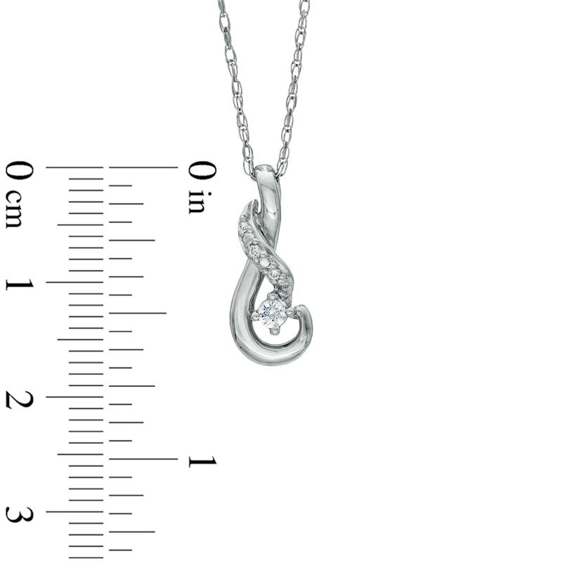 0.10 CT. T.W. Certified Canadian Diamond Swirl Pendant in 14K White Gold (I/I1)|Peoples Jewellers