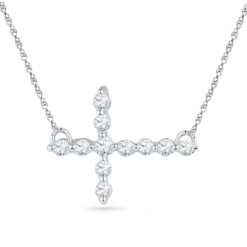 Sparkling Cross Pendant, Sterling silver