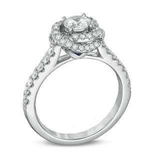 Vera Wang Love Collection 0.95 CT. T.W. Diamond Swirl Frame Engagement Ring in 14K White Gold