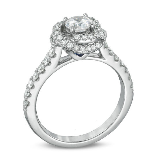 Vera Wang Love Collection 0.95 CT. T.W. Diamond Swirl Frame Engagement Ring in 14K White Gold