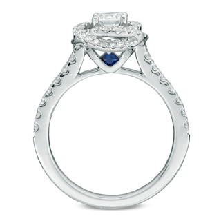 Vera Wang Love Collection 0.95 CT. T.W. Diamond Swirl Frame Engagement Ring in 14K White Gold