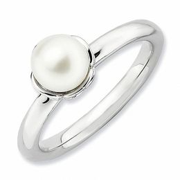 Stackable Expressions™ 6.0-6.5mm Freshwater Cultured Pearl Ring in Sterling Silver