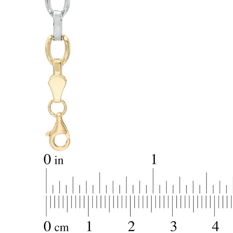 Fancy Link Bracelet in 10K Tri-Tone Gold - 7.25"