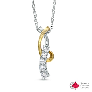 0.20 CT. T.W. Certified Canadian Diamond Journey Pendant in 14K Two-Tone Gold (I/I1)