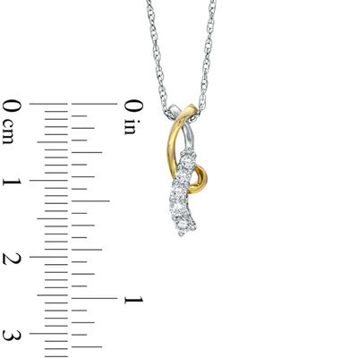 0.20 CT. T.W. Certified Canadian Diamond Journey Pendant in 14K Two-Tone Gold (I/I1)