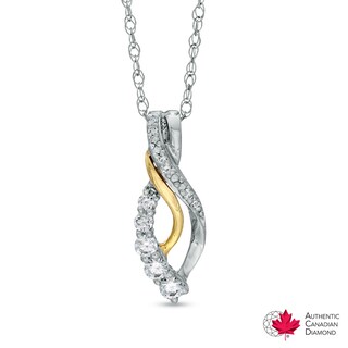 0.20 CT. T.W. Certified Canadian Diamond Teardrop Pendant in 14K Two-Tone Gold (I/I1)