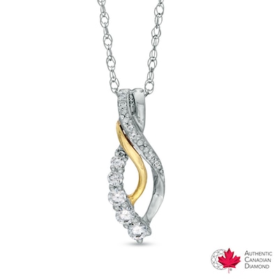 0.20 CT. T.W. Certified Canadian Diamond Teardrop Pendant in 14K Two-Tone Gold (I/I1)