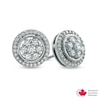 Thumbnail Image 0 of 0.63 CT. T.W. Certified Canadian Diamond Cluster Frame Stud Earrings in 14K White Gold (I/I1)