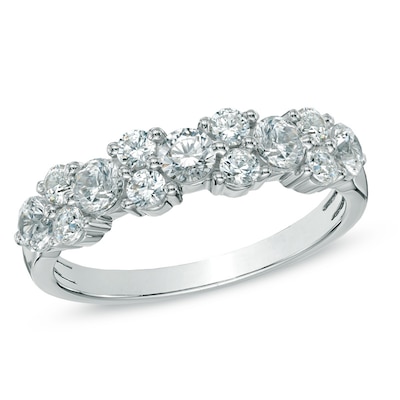 1.00 CT. T.W. Diamond Five Stone Anniversary Band in 14K White Gold