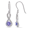 5.0mm Tanzanite and 0.10 CT. T.W. Diamond Infinity Drop Earrings in Sterling Silver