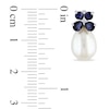 Thumbnail Image 1 of 8.0-8.5mm Freshwater Cultured Pearl, Blue Sapphire and Diamond Accent Earrings in 10K White Gold