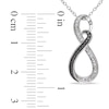 Diamond Accent Beaded Infinity Pendant in Sterling Silver