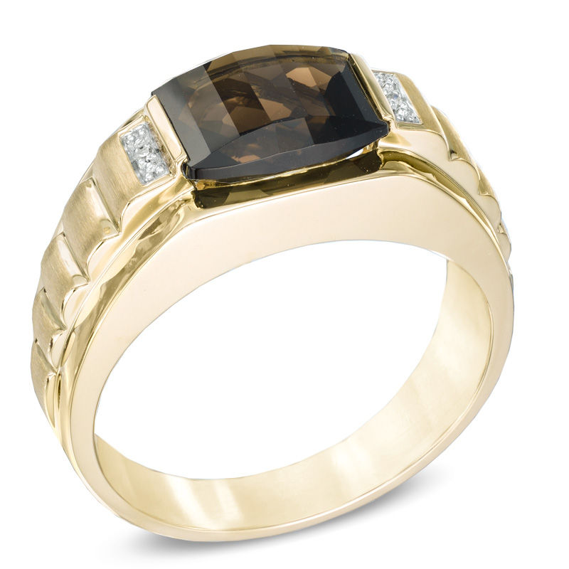 Men's smoky sale quartz ring