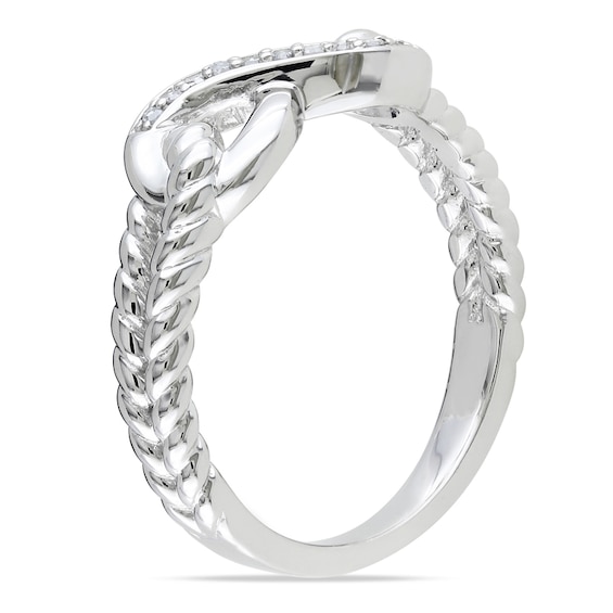 Diamond Accent Infinity Rope Ring in Sterling Silver