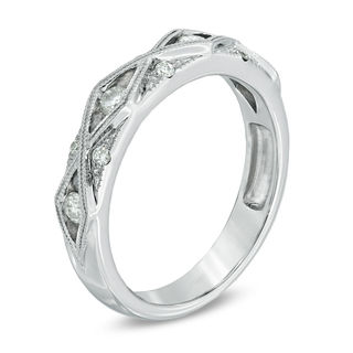 0.30 CT. T.W. Diamond Art Deco-Inspired Wedding Band in 10K White Gold