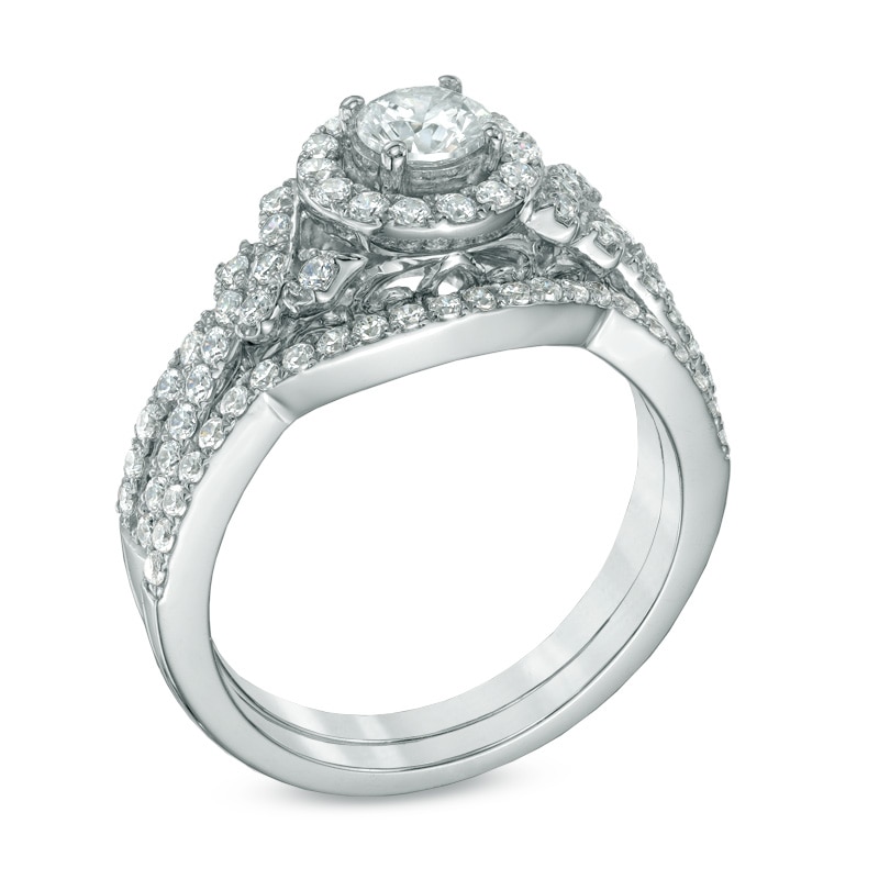 0.95 CT. T.W. Diamond Frame Bridal Set in 14K White Gold|Peoples Jewellers