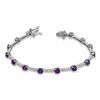 4.0mm Amethyst and White Topaz Bracelet in Sterling Silver - 7.25"