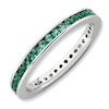 Stackable Expressions™ Lab-Created Emerald Eternity Band in Sterling Silver