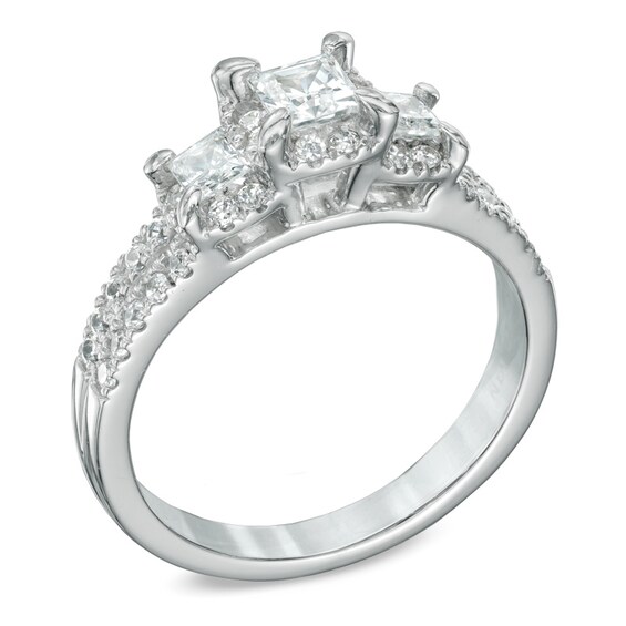 Celebration Canadian Ideal 1.00 CT. T.W. Princess-Cut Certified Diamond Ring in 14K White Gold (I/I1)