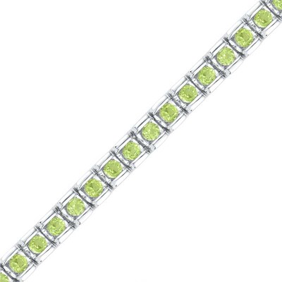 Peridot Tennis Bracelet in Sterling Silver - 7.5"