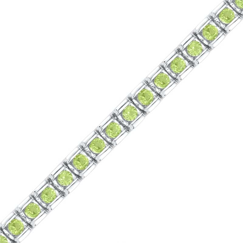 Peridot Tennis Bracelet in Sterling Silver - 7.5"|Peoples Jewellers
