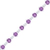 Thumbnail Image 0 of 4.2mm Amethyst and Diamond Accent Bracelet in Sterling Silver - 7.5"