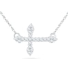 0.23 CT. T.W. Diamond Cross Necklace in Sterling Silver