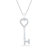 0.12 CT. T.W. Diamond Heart Top Key Pendant in Sterling Silver