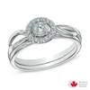 Thumbnail Image 0 of 0.25 CT. T.W. Certified Canadian Diamond Frame Bridal Set in 14K White Gold (I/I2)