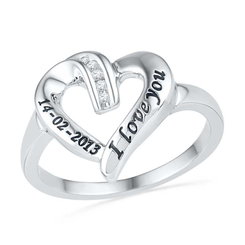 silver heart promise ring