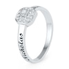 Diamond Accent Octagonal Frame Promise Ring in Sterling Silver (2 Names)