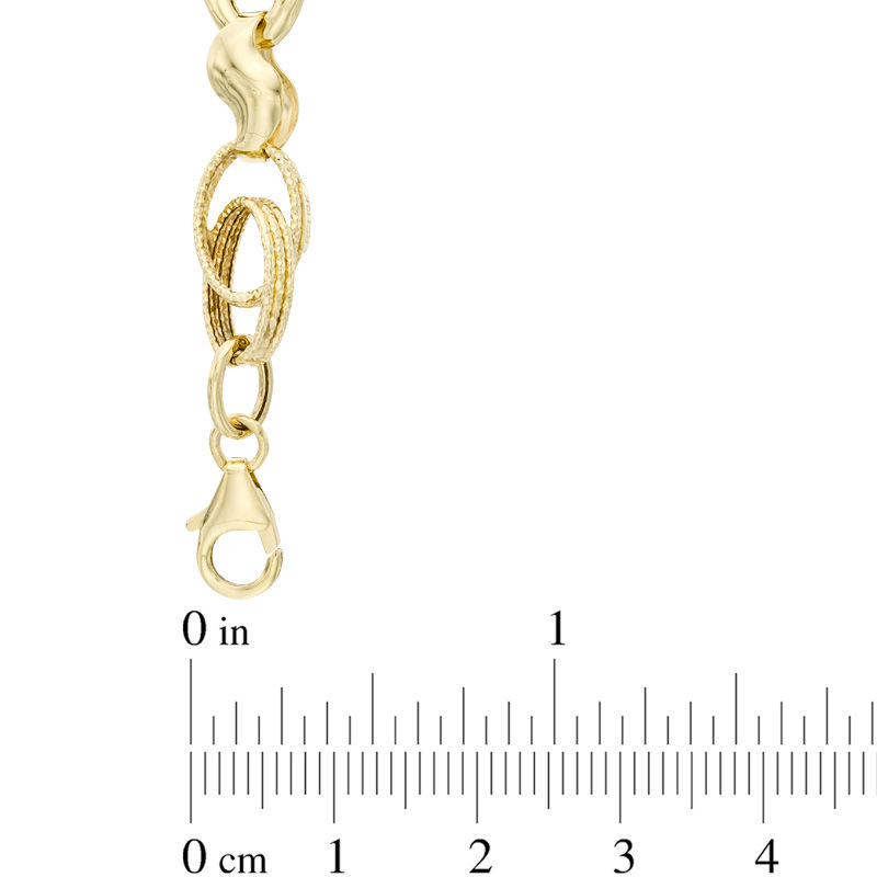 Fancy Link Bracelet in 10K Gold - 7.75"