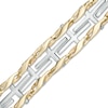 Men's Cross Railroad Bracelet in 10K Two-Tone Gold - 8.5"