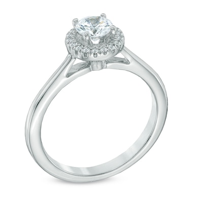 Celebration Canadian Ideal 0.50 CT. T.W. Certified Diamond Frame Engagement Ring in 14K White Gold (I/I1)