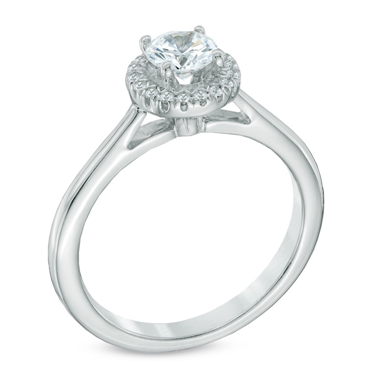 Celebration Canadian Ideal 0.50 CT. T.W. Certified Diamond Frame Engagement Ring in 14K White Gold (I/I1)|Peoples Jewellers