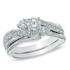 Thumbnail Image 0 of 1.00 CT. T.W. Diamond Three Stone Slant Bridal Set in 14K White Gold