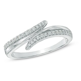 0.16 CT. T.W. Diamond Bypass Ring in 10K White Gold