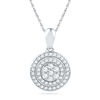 Thumbnail Image 0 of 0.50 CT. T.W. Diamond Cluster Double Frame Pendant in 10K White Gold