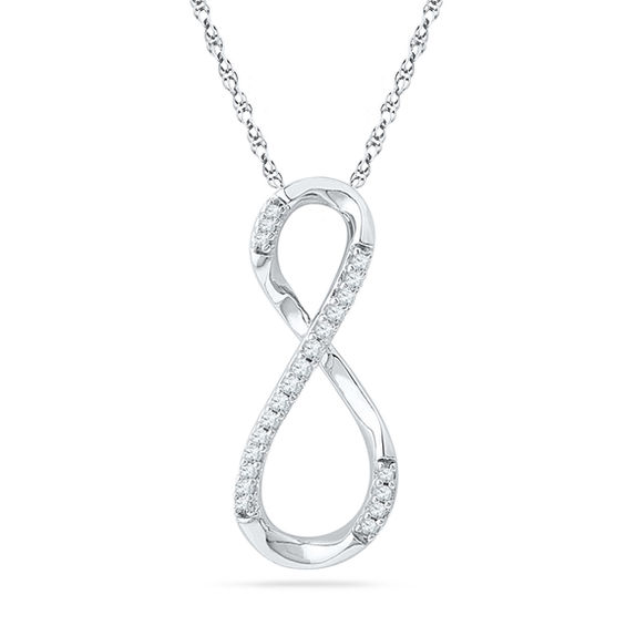 0.16 CT. T.W. Diamond Infinity Loop Pendant in Sterling Silver