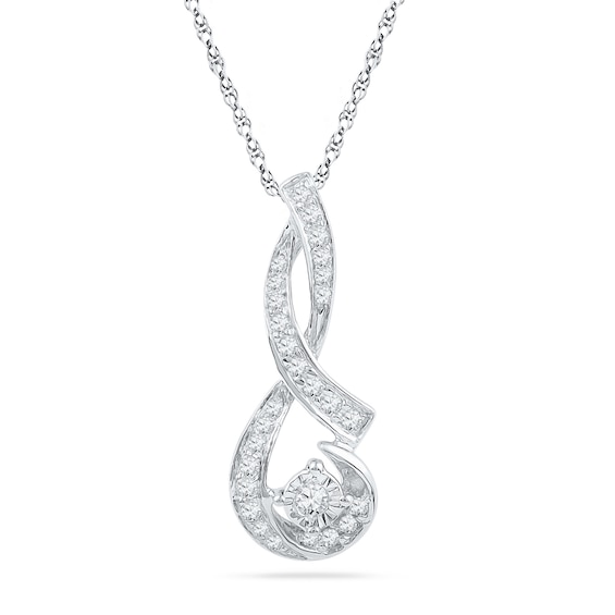 0.16 CT. T.W. Diamond Pendant in Sterling Silver