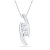 0.10 CT. T.W. Diamond Three Stone Pendant in Sterling Silver