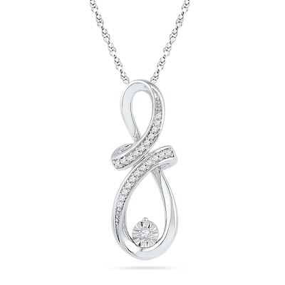 0.12 CT. T.W. Diamond Infinity Pendant in Sterling Silver