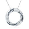 Thumbnail Image 0 of 0.25 CT. T.W. Black and White Diamond Circle Pendant in Sterling Silver