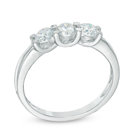 0.50 CT. T.W. Diamond Three Stone Ring in 10K White Gold