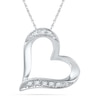 Diamond Accent Tilted Heart Pendant in 10K Gold