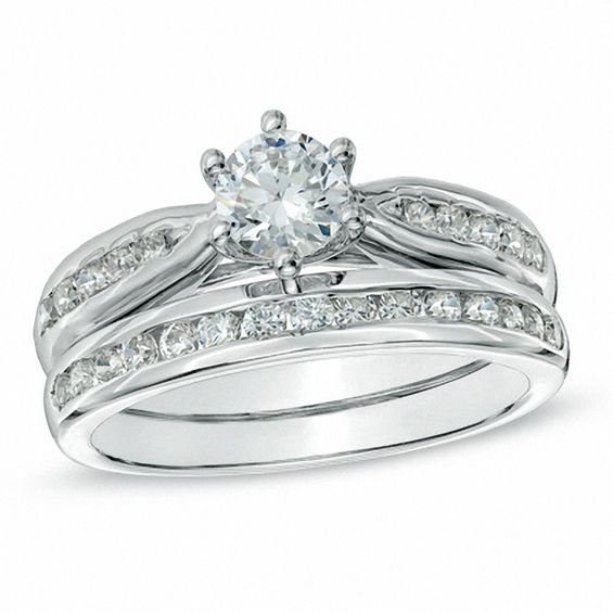 1.28 CT. T.W. Diamond Bridal Set in 10K White Gold | Peoples Jewellers